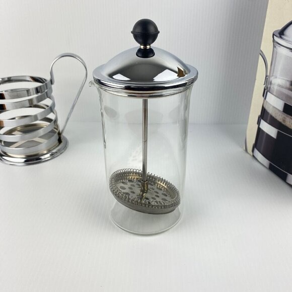 Café Ole Coffee Press 4 Cup Glass with Stainless Steel in Original Box - Picture 4 of 6